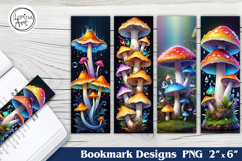 Vivid Mushroom Glade Printable Bookmark 4 PNG Product Image 1