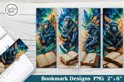 Monkey Printable Bookmark 4 PNG Product Image 1