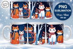 Christmas mug wrap. 11&amp;15oz Boho Cat Product Image 1