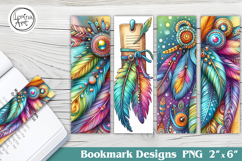 Boho Feather Printable Bookmark 4 PNG Product Image 1