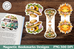 Boho Summer Magnetic Bookmarks 4 PNG Product Image 1