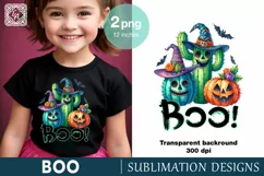 Scary Cactus .Halloween Print Design. 2 PNG sublimation Product Image 1
