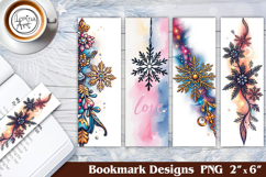 Christmas Snowflake Printable Bookmark 4 PNG Product Image 1