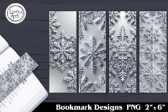 Christmas Snowflake Printable Bookmark 4 PNG Product Image 1