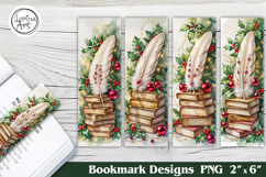 Christmas Feather Printable Bookmark 4 PNG Product Image 1