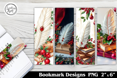 Christmas Feather Printable Bookmark 4 PNG Product Image 1