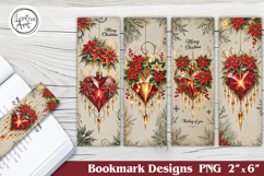 Christmas Heart Printable Bookmark 4 PNG Product Image 1