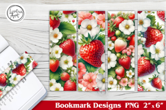 Strawberry Printable Bookmark 4 PNG Product Image 1