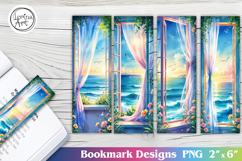 Summer Ocean Printable Bookmark 4 PNG Product Image 1