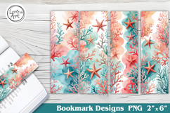 Summer Ocean. Starfish. Printable Bookmark 4 PNG Product Image 1