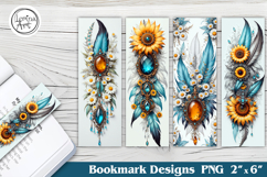 Sunflower Printable Bookmark 4 PNG Product Image 1