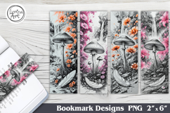Mushroom glade Printable Bookmark 4 PNG Product Image 1