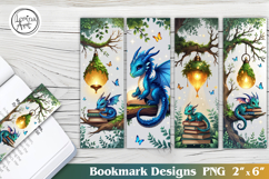 Cute Dragon Printable Bookmark 4 PNG Product Image 1