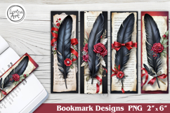 Feather and Flower Printable Bookmark 4 PNG Product Image 1