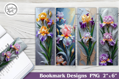 Irises Printable Bookmark 4 PNG Product Image 1