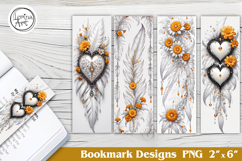 Feather and Flower Printable Bookmark 4 PNG Product Image 1