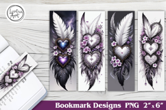 Feather and Flower Printable Bookmark 4 PNG Product Image 1