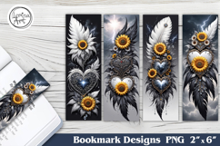 Sunflower Printable Bookmark 4 PNG Product Image 1