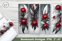 Feather and Flower Printable Bookmark 4 PNG Product Image 1
