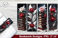 Feather and Flower Printable Bookmark 4 PNG Product Image 1