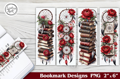 Flower Dream Catcher Printable Bookmark 4 PNG Product Image 1