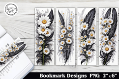 Feather and Flower Printable Bookmark 4 PNG Product Image 1