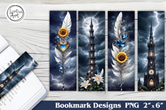 Feather and Flower Printable Bookmark 4 PNG Product Image 1