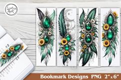 Feather and Flower Printable Bookmark 4 PNG Product Image 1