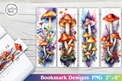 Mushroom glade Printable Bookmark 4 PNG Product Image 1