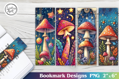 Vivid Mushroom Glade Printable Bookmark 4 PNG Product Image 1