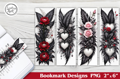 Feather and Flower Printable Bookmark 4 PNG Product Image 1
