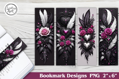 Feather and Flower Printable Bookmark 4 PNG Product Image 1