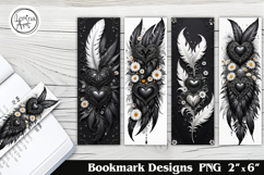 Feather and Flower Printable Bookmark 4 PNG Product Image 1