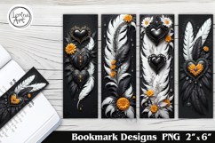 Feather and Flower Printable Bookmark 4 PNG Product Image 1
