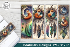 Fox Dream catcher Printable Bookmark 4 PNG Product Image 1