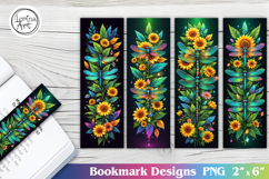 Sunflower Printable Bookmark 4 PNG Product Image 1