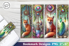 Fox Dream catcher Printable Bookmark 4 PNG Product Image 1