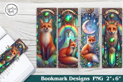 Fox Dream catcher Printable Bookmark 4 PNG Product Image 1