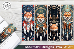 Fox Dream catcher Printable Bookmark 4 PNG Product Image 1