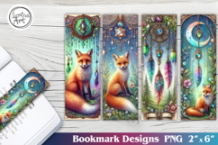 Fox Dream catcher Printable Bookmark 4 PNG Product Image 1