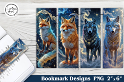 Fox Printable Bookmark 4 PNG Product Image 1