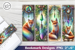 Fox Dream catcher Printable Bookmark 4 PNG Product Image 1