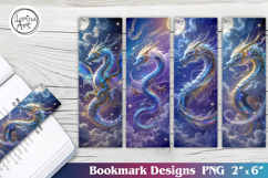 Celestial Dragon Printable Bookmark 4 PNG Product Image 1