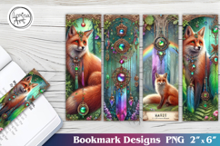 Fox Dream catcher Printable Bookmark 4 PNG Product Image 1