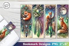 Fox Dream catcher Printable Bookmark 4 PNG Product Image 1