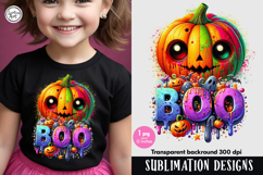 Whimsical Halloween Spooky Pumpkin. PNG sublimation Product Image 1