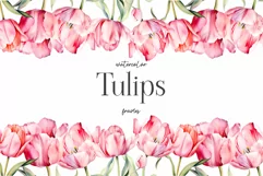 Watercolor Tulips clipart - Watercolor floral clipart png Product Image 1