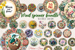 Spring flowers Wind Spinner wraps BUNDLE | Cute birds nest Product Image 1