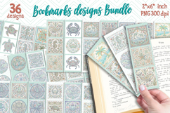 Pastel sea life Printable bookmark BUNDLE | Book craft png Product Image 1