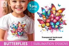 Watercolor Butterflies sublimation print design PNG Product Image 5